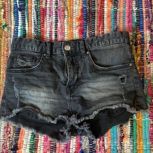 Black Jean Shorts
